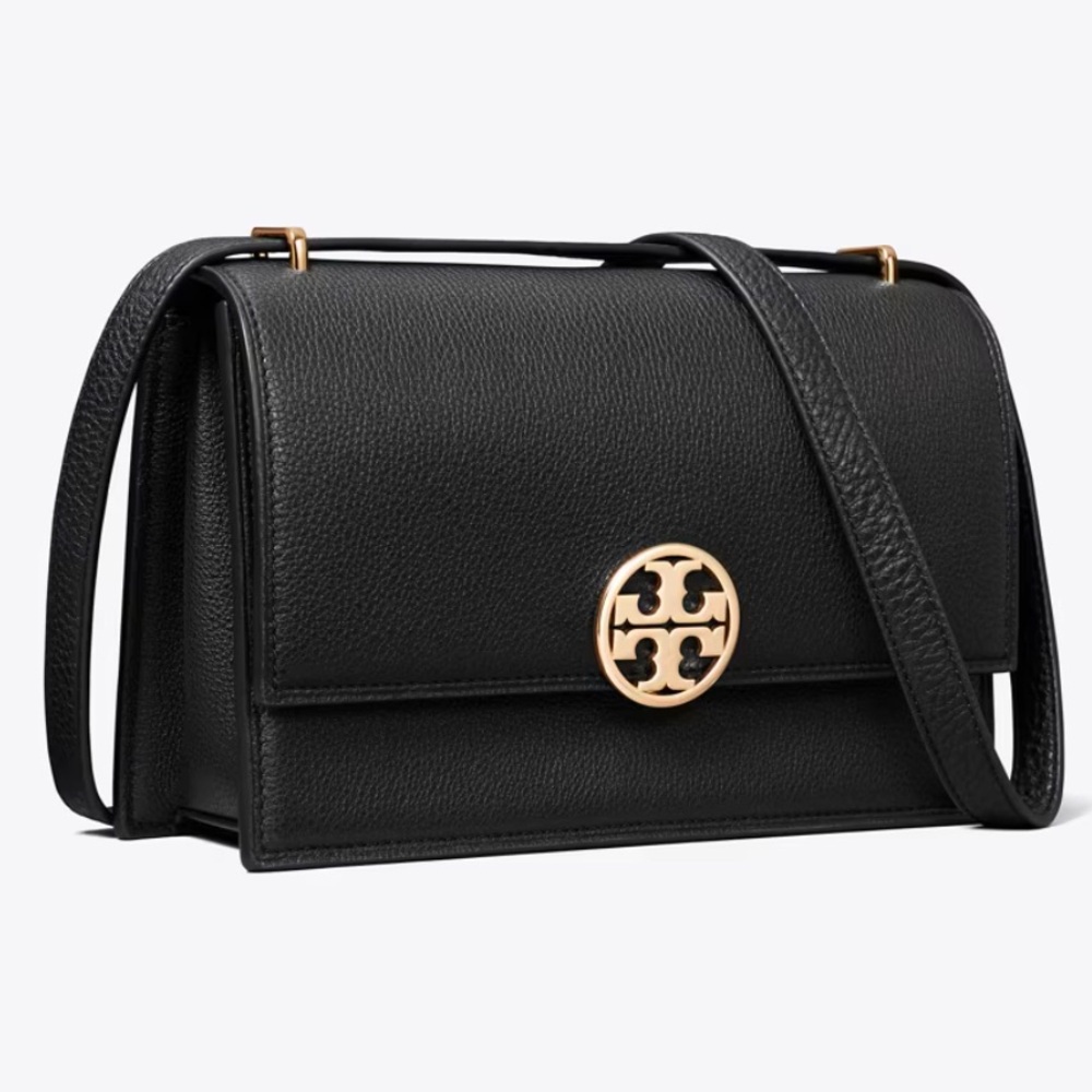 Authentic TORY BURCH Leather Double T magnetic flap shoulder/Crosby convertible - Picture 5 of 16